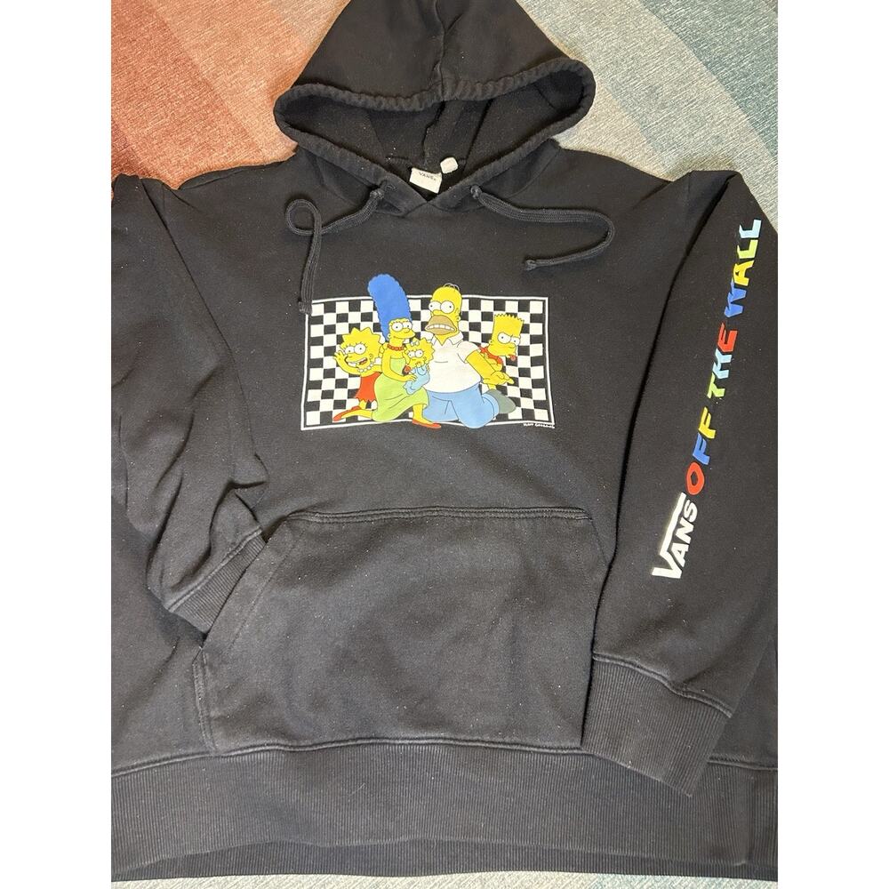 Vans x The Simpsons Hoodie Sweatshirt Size M Black Limited Edition Y2K - Picture 2 of 6